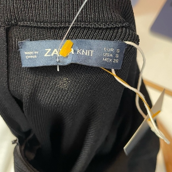 NWT Zara Jeweled Turtleneck Long Sleeve Knit Dress in Black‎ Size Small - Picture 5 of 7